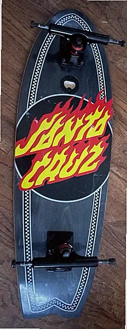 Santa Cruz Flame Dot Check Shark Cruiser Without Wheels ￼